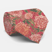 Cravate Chrysanthèmes Floral rose William Morris (Roulé)