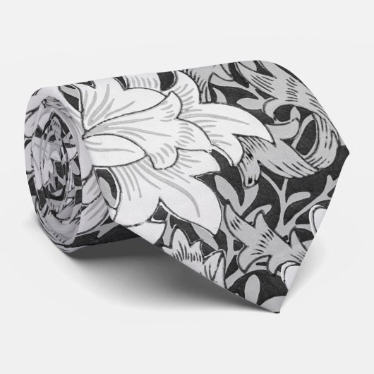 Cravate Chrysanthemum Gray, William Morris (Roulé)