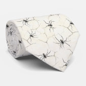Cravate Chuchotements arachnides – Minimalisme Halloween (Roulé)