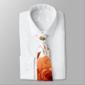 Cravate Chute Bourgogne Orange Floral Mariage Groomsmen (Attaché)