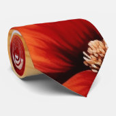 Cravate Chute Bourgogne Orange Floral Mariage Groomsmen (Roulé)