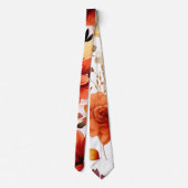 Cravate Chute Bourgogne Orange Floral Mariage Groomsmen (Dos)