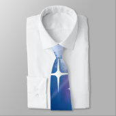 Cravate Ciel bleu avec Croix d'or (Attaché)