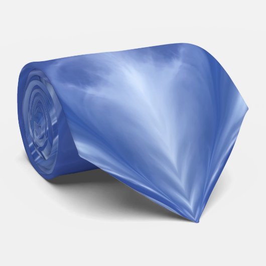 Cravate Ciel bleu Lait Blanc Nuages Abstrait Motif (Roulé)