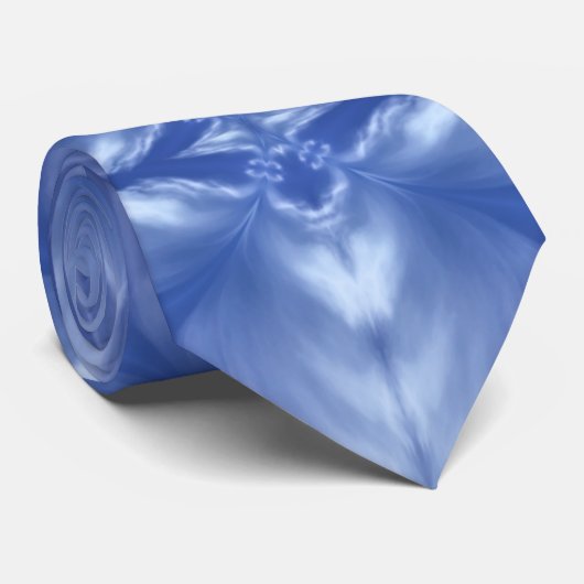 Cravate Ciel bleu Lait Blanc Nuages Abstrait Motif (Roulé)