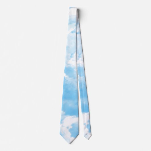Cravate Ciel bleu nuages (Devant)