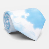 Cravate Ciel bleu nuages (Roulé)