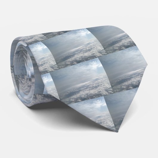 Cravate Ciel, Vue Avion, Beaux Nuages (Roulé)