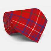Cravate Cimier Rose de clan sur Tartan (Roulé)