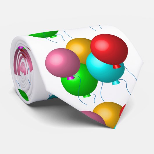 Cravate Cinq ballons d'anniversaire (Roulé)