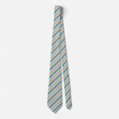Cravate Cinq Couleurs Bleu Brown Sable Beige Turquoise (Devant)
