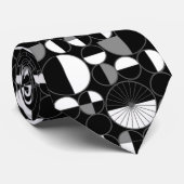 Cravate Circles Halves Black Gray (Roulé)