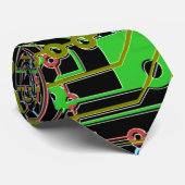 Cravate circuit carte couleur illustrée noir (Roulé)