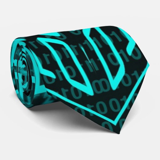 Cravate Circuit informatique futuriste Cyberpunk (Roulé)