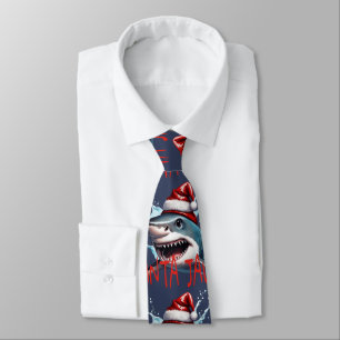 Cravate Citation de Santa Jaws Pun Noël Cartoon Art de req