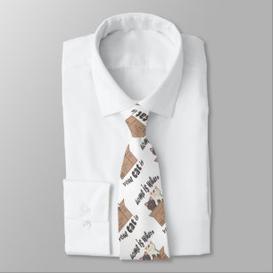 Cravate Citation drôle Accueil est où est votre chat