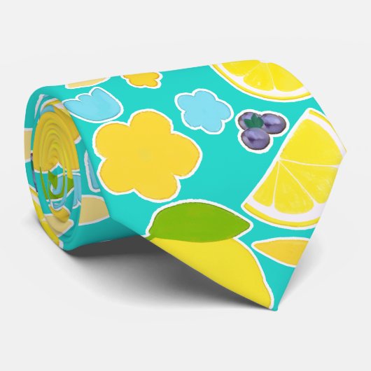 Cravate Citron d'été moderne (Roulé)