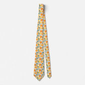Cravate Citron et Motif d'agrumes orange (Devant)