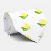Cravate Citron jaune Citrus Aquarelle Motif Hommes (Roulé)