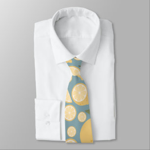 Cravate Citron jaune Motif