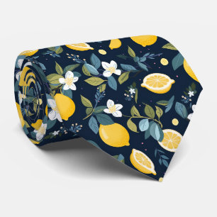 Cravate Citron jaune sur Arrière - plan bleu