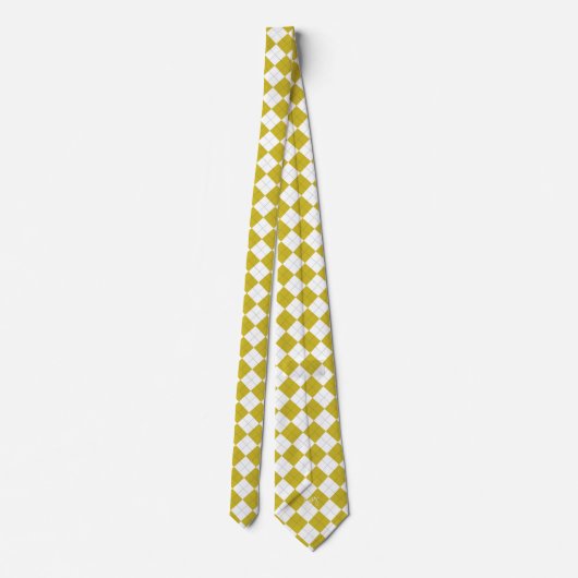 Cravate Citron jaune vert et blanc Jacquard (Dos)