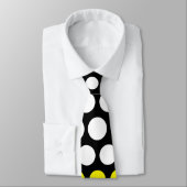 Cravate Citron moderne et motif de pois blanc (Attaché)