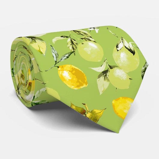 Cravate citrons aquarelle 22 (Roulé)