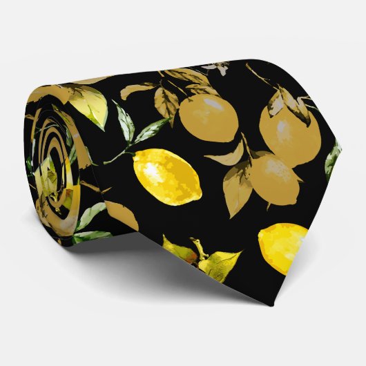 Cravate citrons d'aquarelle 30 (Roulé)