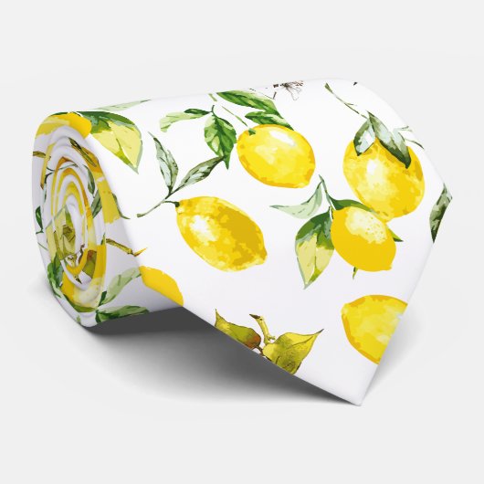 Cravate citrons d'aquarelle 5 (Roulé)