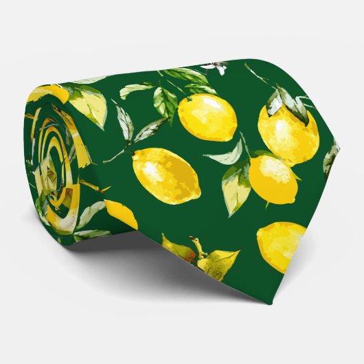 Cravate citrons d'aquarelle 9 (Roulé)