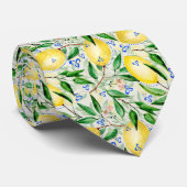 Cravate Citrons de style aquarelle fruit (Roulé)