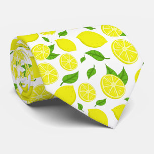 Cravate Citrons et Feuilles verts sur Arrière - plan perso