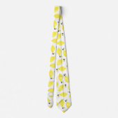 Cravate Citrons joyeux Motif Monogramme jaune Nom Blanc (Dos)