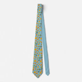 Cravate Citrouille Automne & Motif Squash Turquoise (Devant)