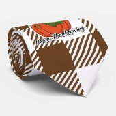 CRAVATE CITROUILLE BROWN - BON THANKSGIVING (Roulé)