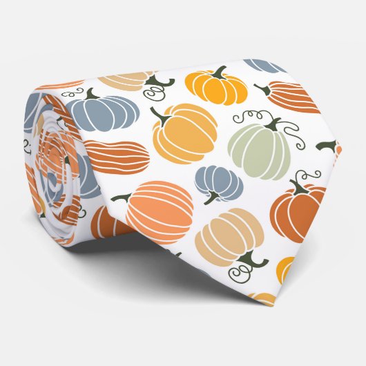 Cravate Citrouille coloré Motif gourd (Roulé)