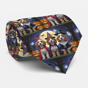 Cravate Citrouille de chien Cockapoo Halloween drôle