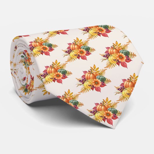 Cravate Citrouille de Thanksgiving (Roulé)