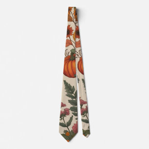 Cravate Citrouille Florale Automnale Rustique – Récolte d'