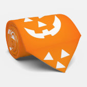 Cravate Citrouille orange Jack-o-Lantern d'Halloween crava (Roulé)