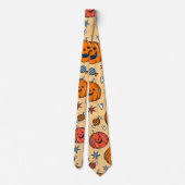 Cravate Citrouille orange vintage | Halloween Graphic (Dos)