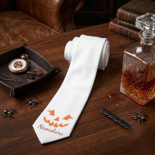 Cravate Citrouille personnalisée Jack O Lantern Halloween