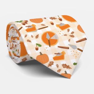 Cravate Citrouille Pie Automne Motif d'automne