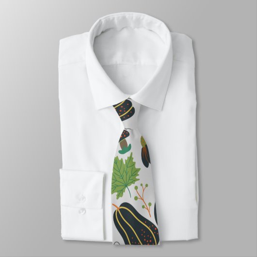 Cravate Citrouille sans soudure carotte motif noir et blan (Attaché)