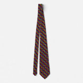 Cravate Citrouille, violet, vert et noir Diagonal Chevron (Dos)
