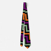 Cravate Citrouille, violet, vert et noir Grand D. Chevron (Dos)