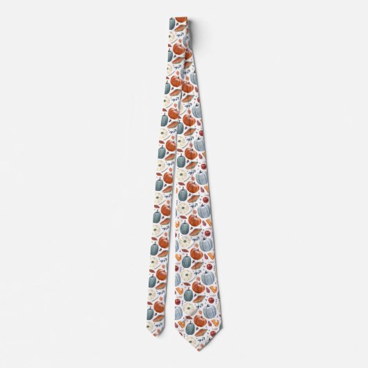 Cravate Citrouilles d'automne et feuilles d'automne Motif (Dos)