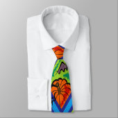 Cravate Citrouilles et chauves-souris en Motif de vert/ble (Attaché)