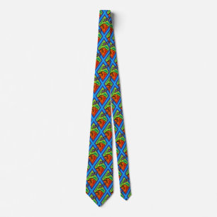 Cravate Citrouilles et chauves-souris en Motif de vert/ble